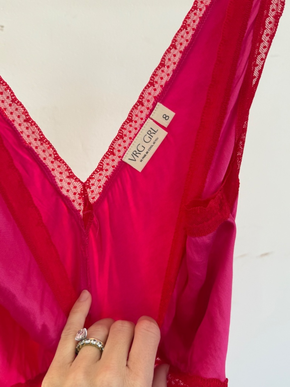 Bright Pink & Red Dress - Picture 4 of 4